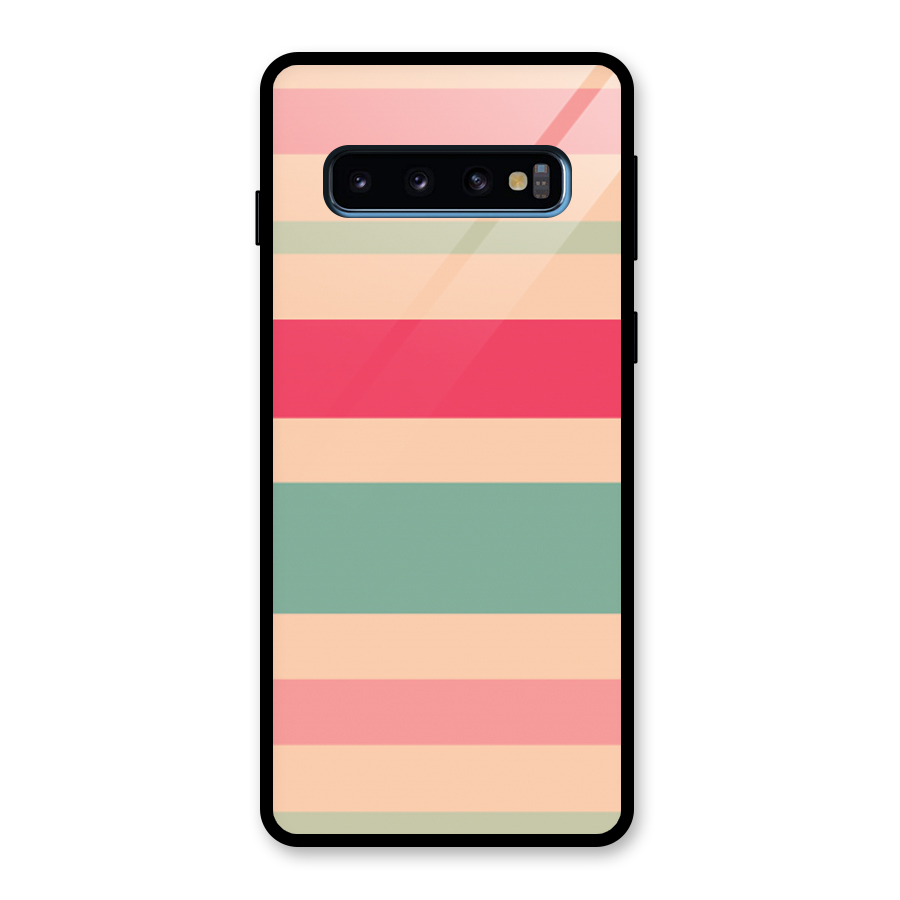 Pastel Stripes Vintage Glass Back Case for Galaxy S10
