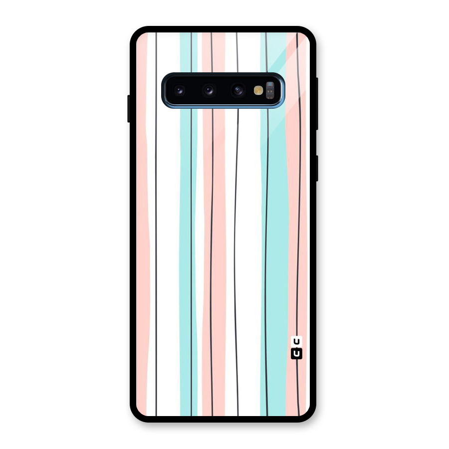Pastel Tri Stripes Glass Back Case for Galaxy S10
