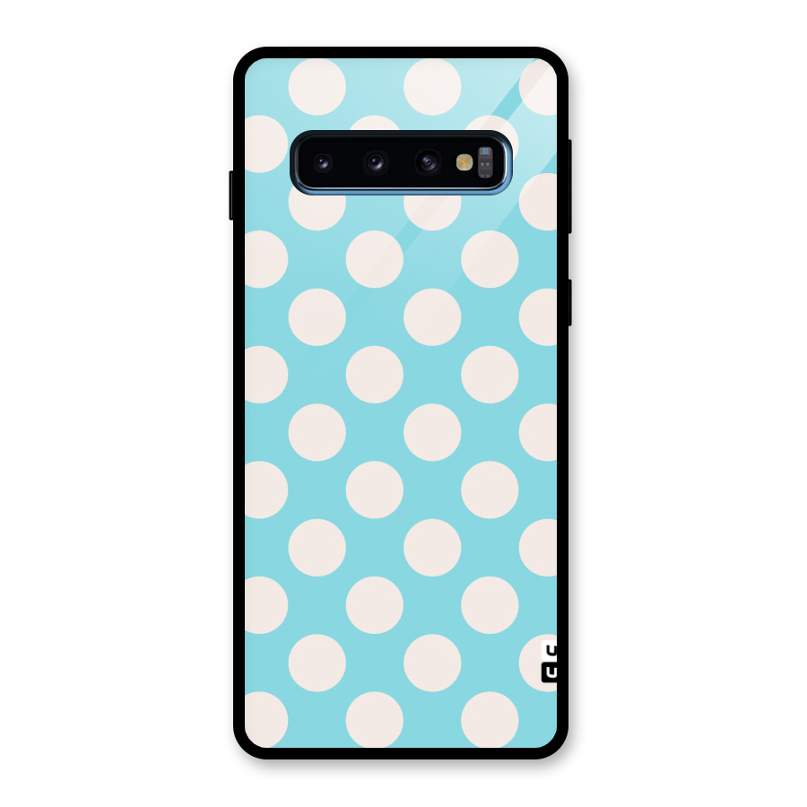 Pastel White Polka Dots Glass Back Case for Galaxy S10