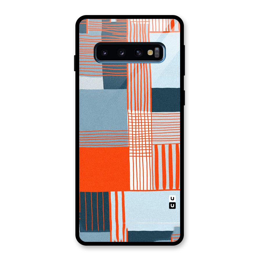 Pattern In Lines Glass Back Case for Galaxy S10