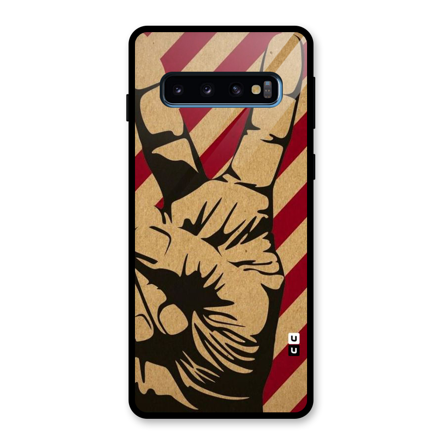 Peace Stripes Glass Back Case for Galaxy S10
