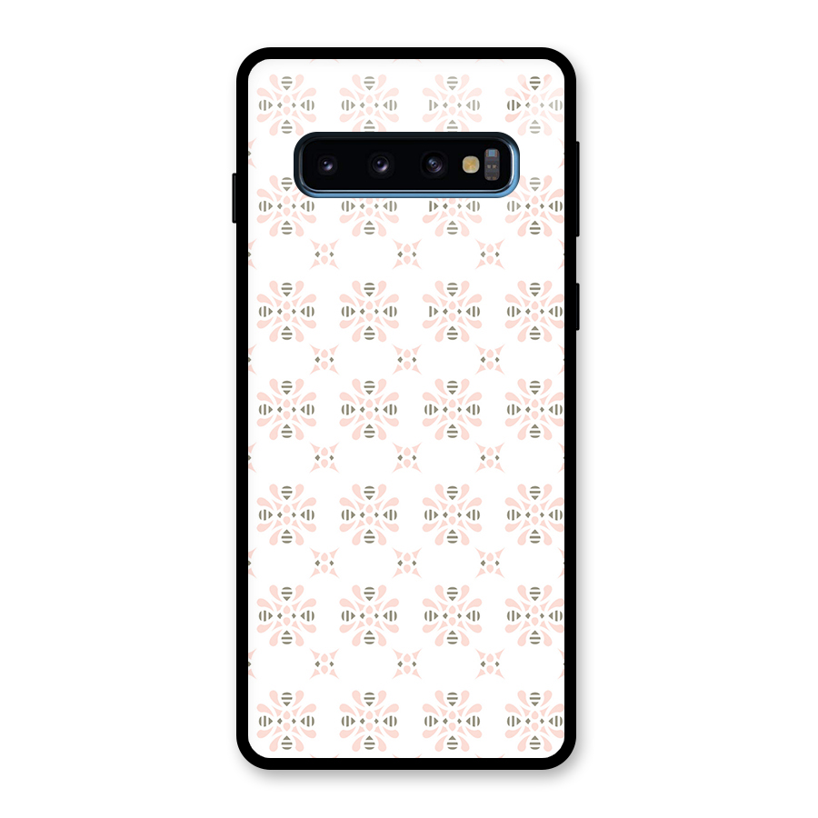 Pink Floral Pattern Glass Back Case for Galaxy S10