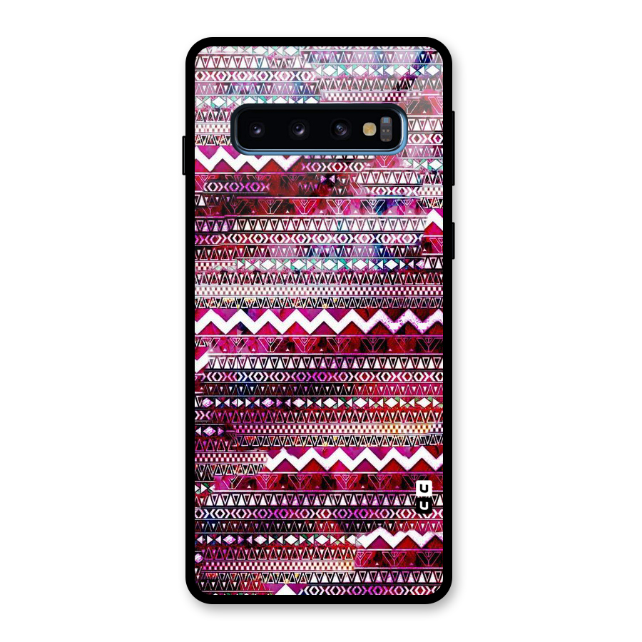 Pink Indie Pattern Glass Back Case for Galaxy S10