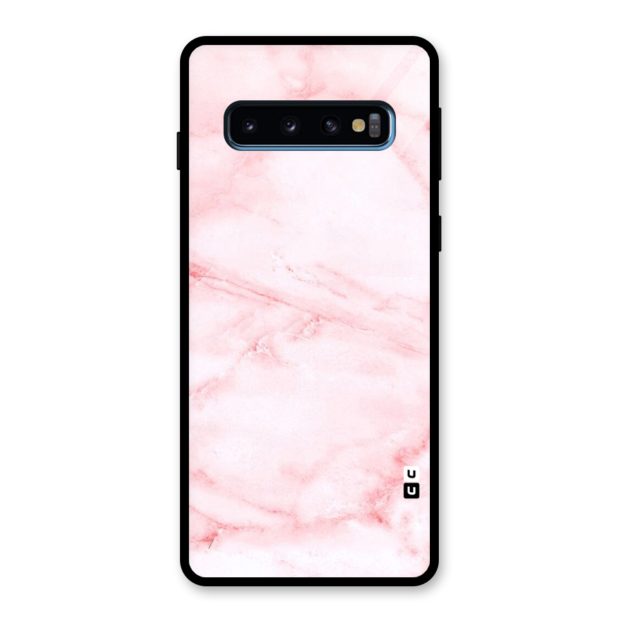 Pink Marble Print Glass Back Case for Galaxy S10