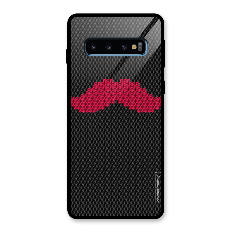 Pink Moustache Glass Back Case for Galaxy S10