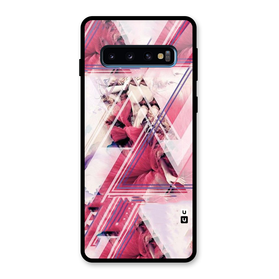 Pink Rose Abstract Glass Back Case for Galaxy S10