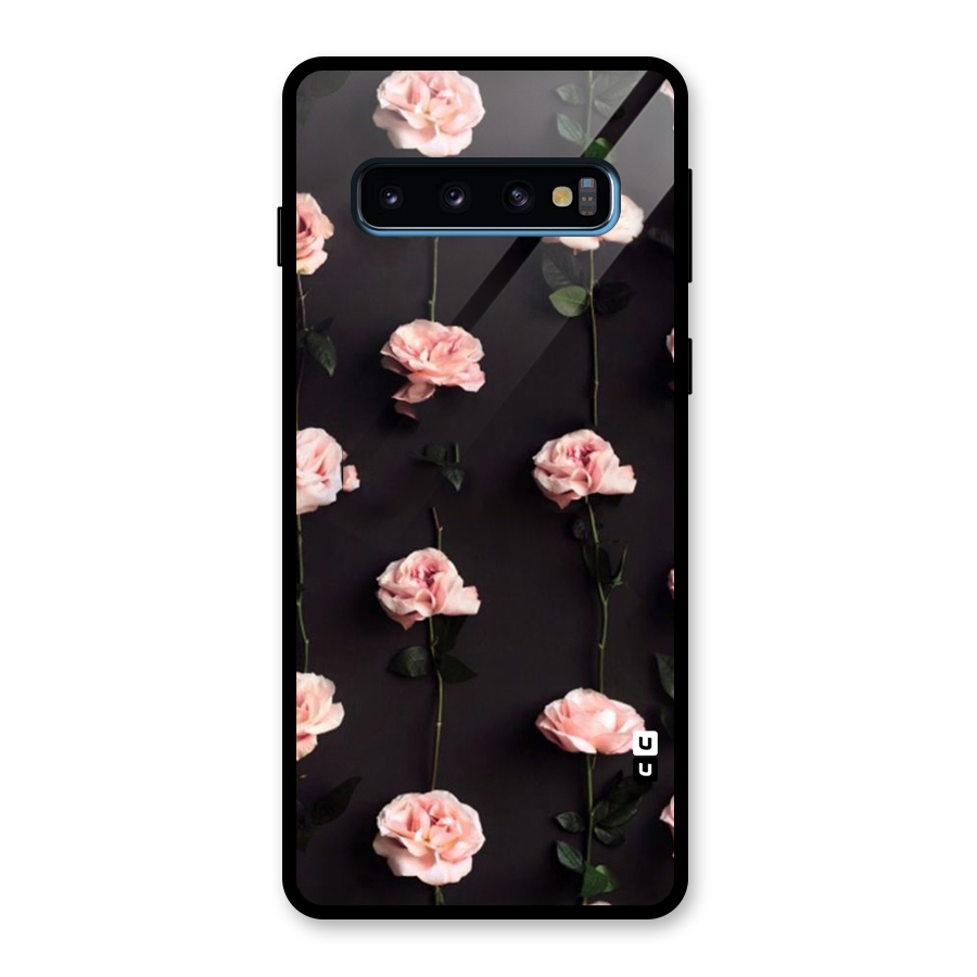 Pink Roses Glass Back Case for Galaxy S10