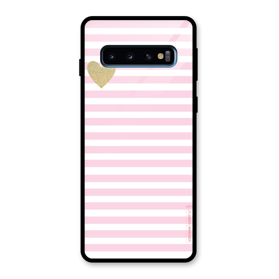 Pink Stripes Glass Back Case for Galaxy S10