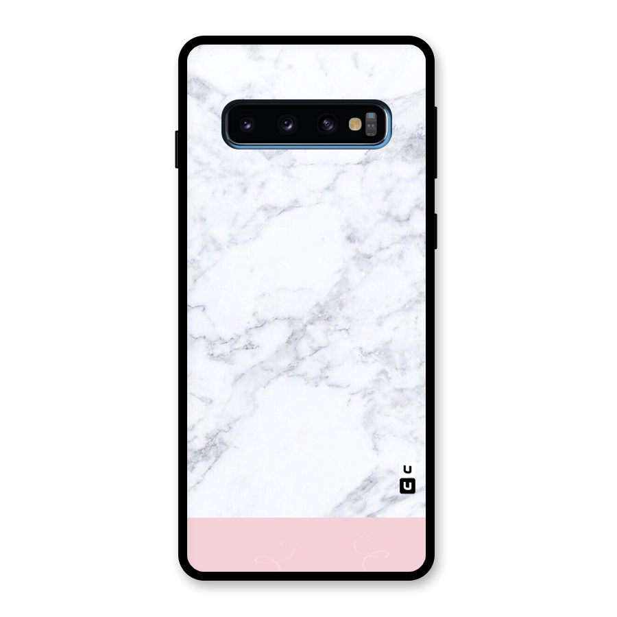 Pink White Merge Marble Glass Back Case for Galaxy S10