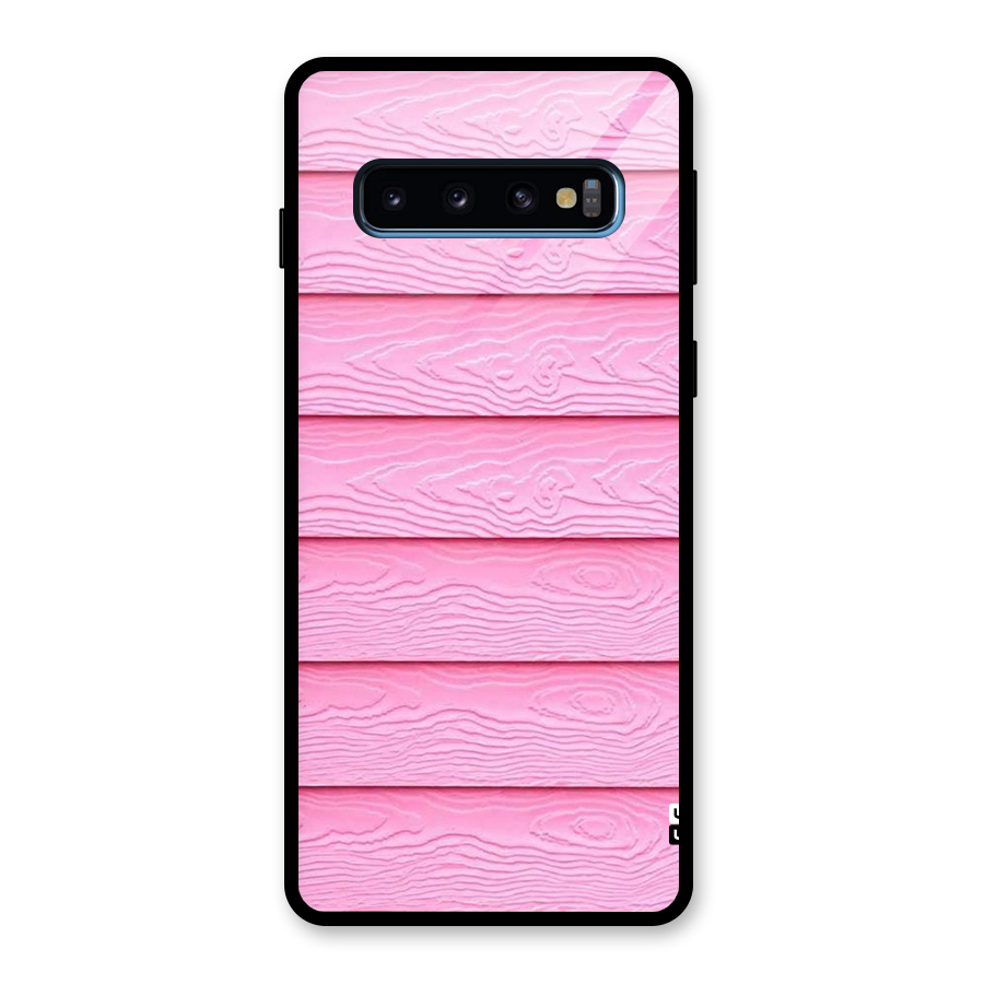 Pink Wood Glass Back Case for Galaxy S10