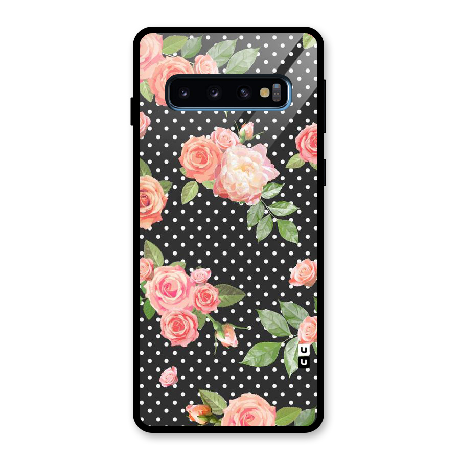 Polka Peach Glass Back Case for Galaxy S10