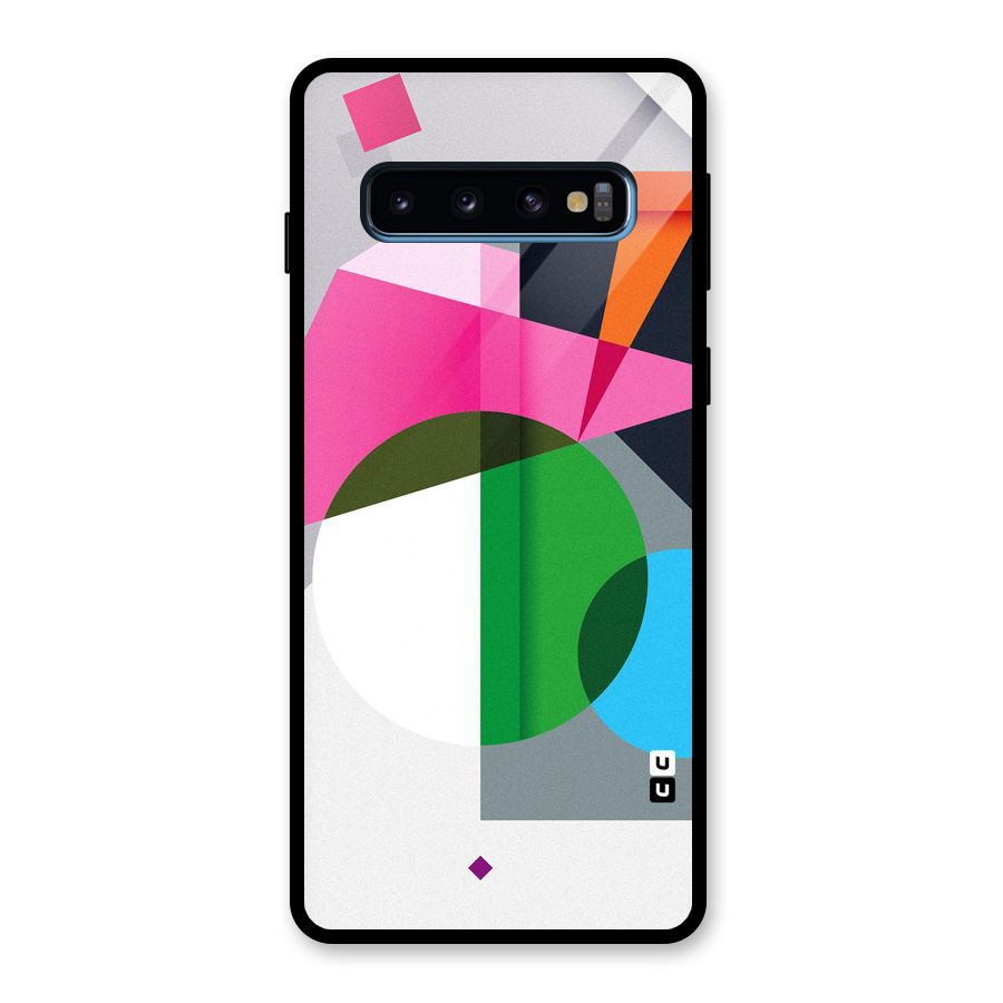 Polygons Cute Pattern Glass Back Case for Galaxy S10