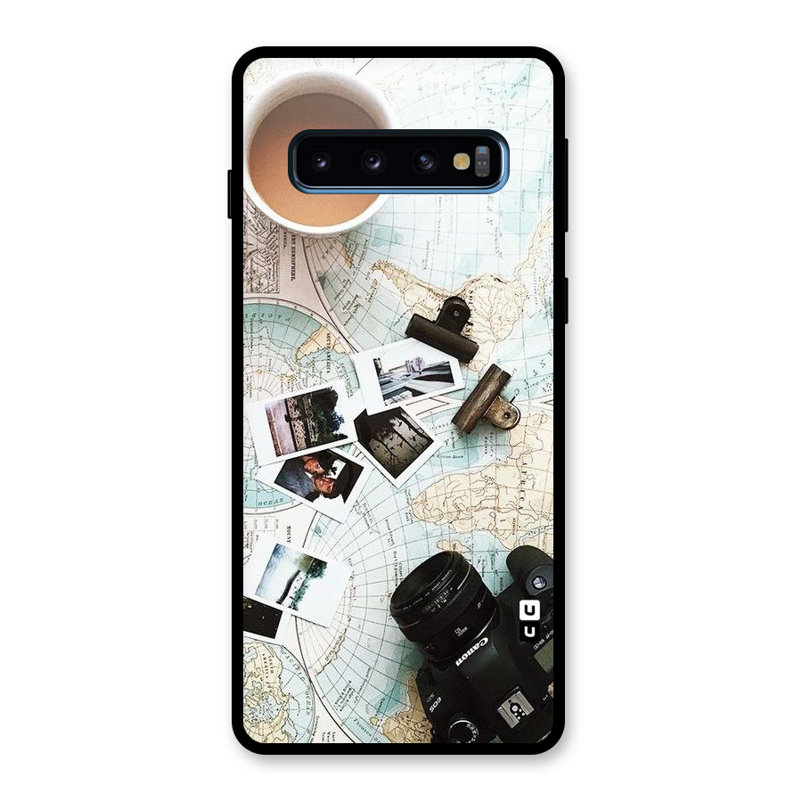 Post Stamps Travel Glass Back Case for Galaxy S10