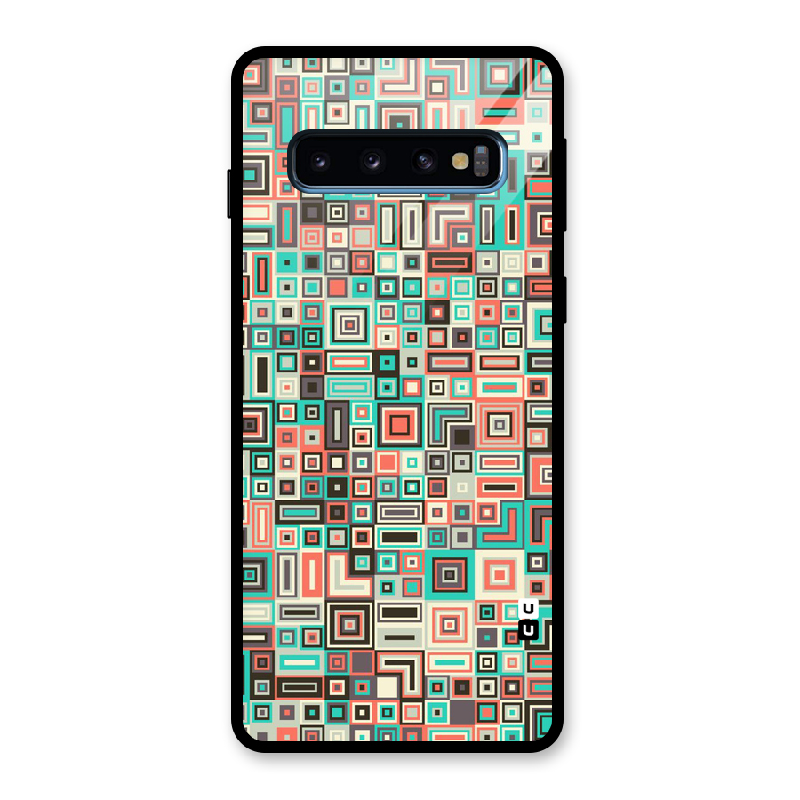 Pretty Boxes Design Glass Back Case for Galaxy S10