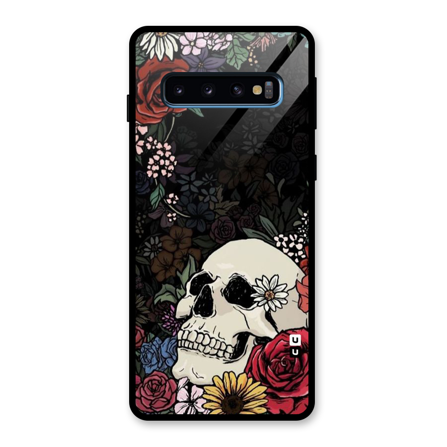 Pretty Skull Glass Back Case for Galaxy S10