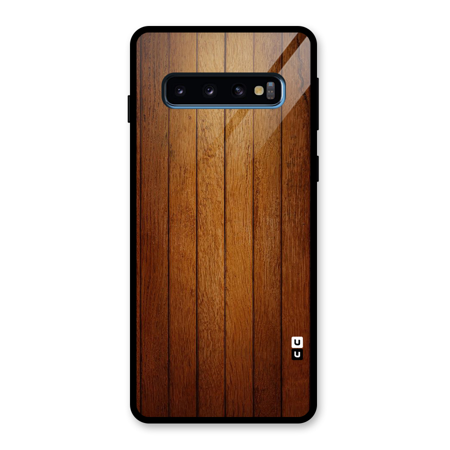 Proper Brown Wood Glass Back Case for Galaxy S10