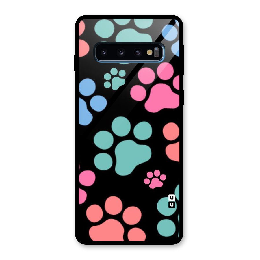 Puppy Paws Glass Back Case for Galaxy S10