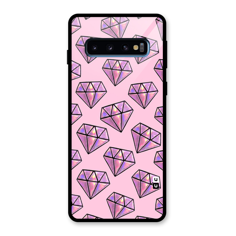 Purple Diamond Designs Glass Back Case for Galaxy S10