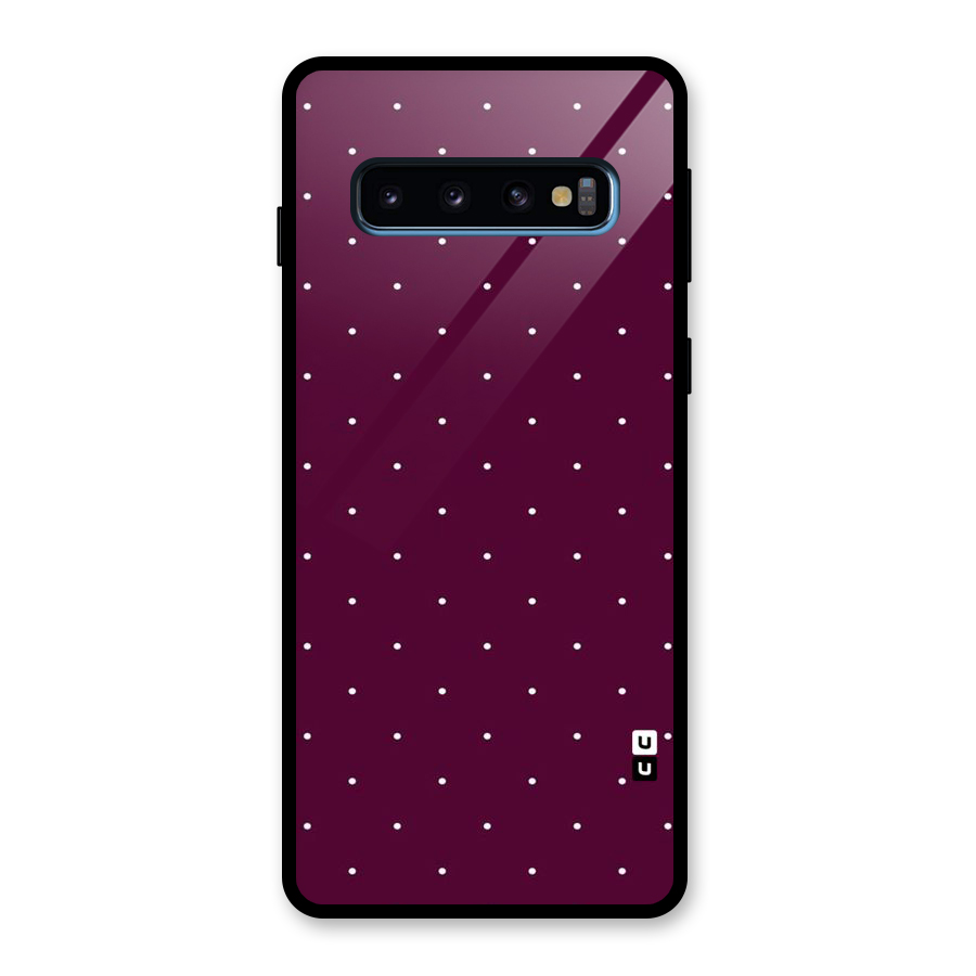 Purple Polka Glass Back Case for Galaxy S10
