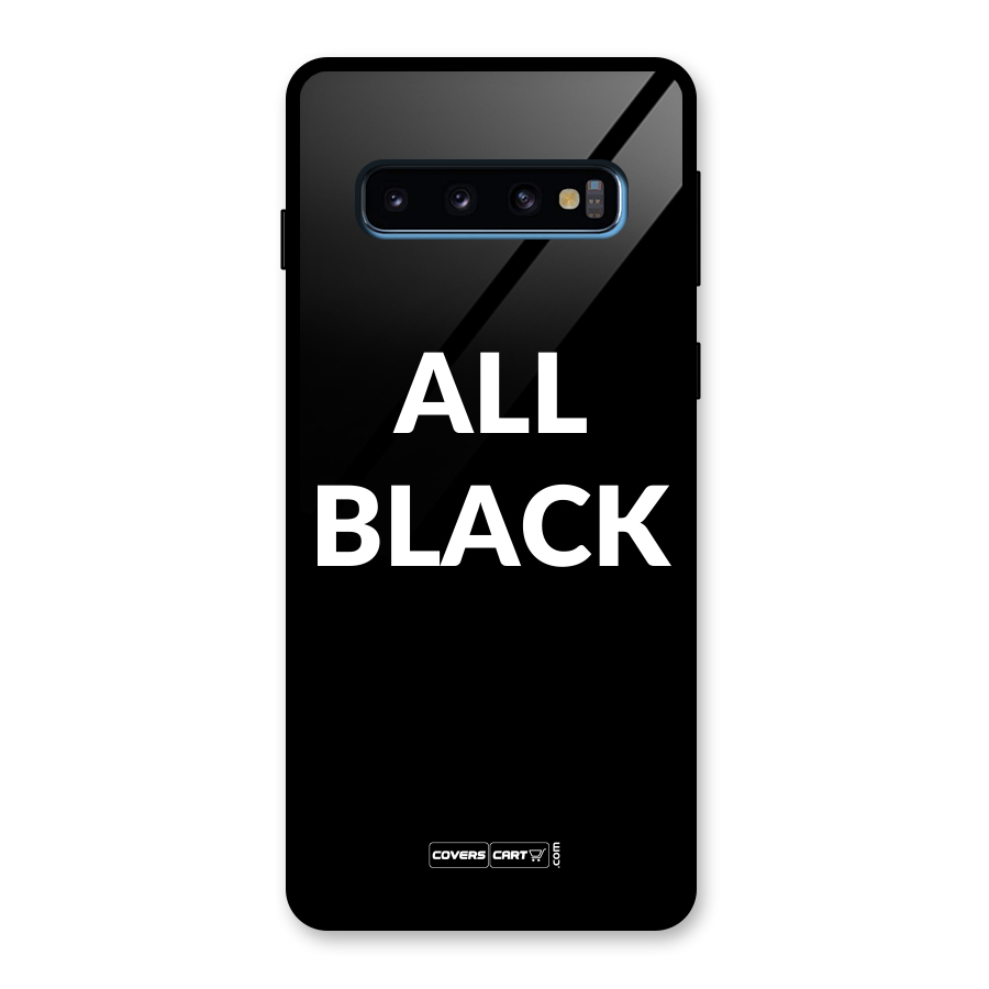 Raftaar All Black Glass Back Case for Galaxy S10