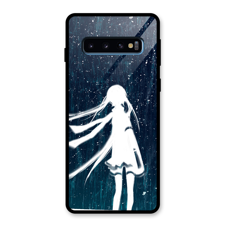 Rain White Girl Glass Back Case for Galaxy S10