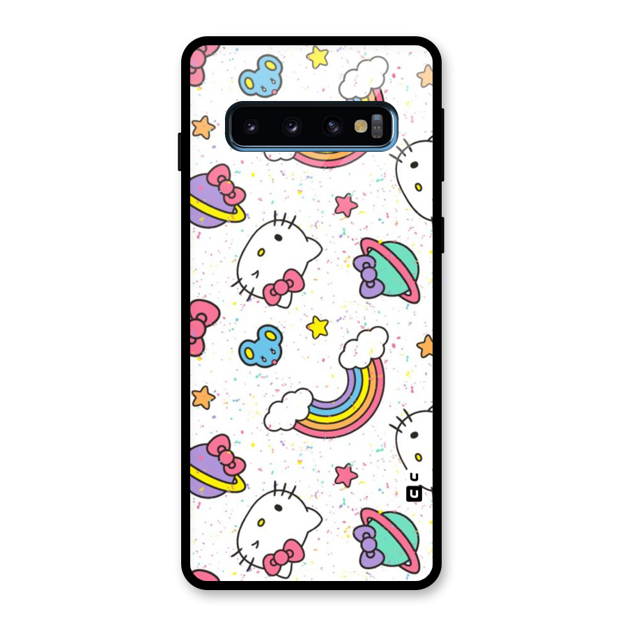 Rainbow Kit Tee Glass Back Case for Galaxy S10