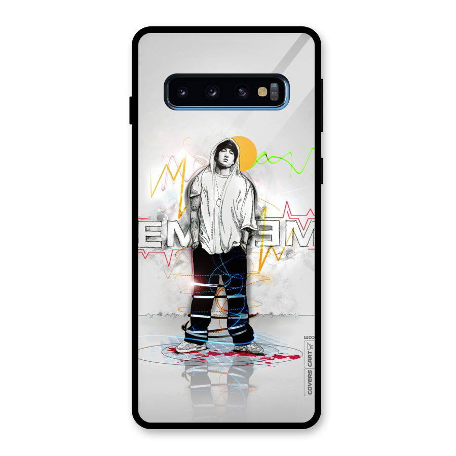Rap King Eminem Glass Back Case for Galaxy S10