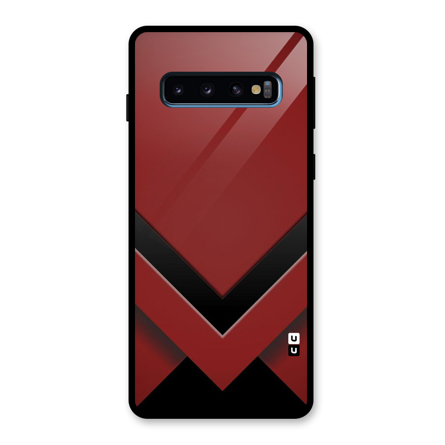 Red Black Fold Glass Back Case for Galaxy S10
