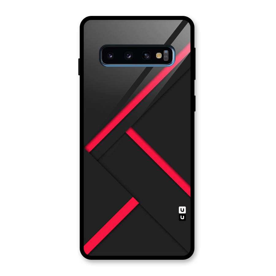 Red Disort Stripes Glass Back Case for Galaxy S10