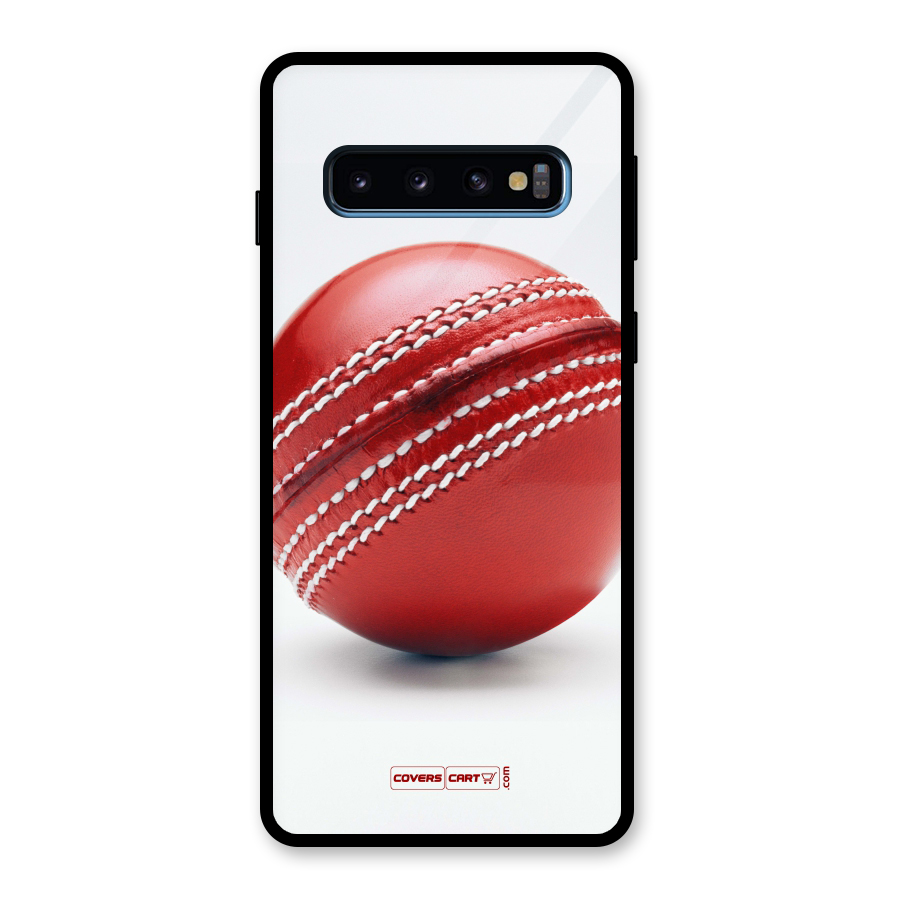 Red International Cricket Ball Glass Back Case for Galaxy S10