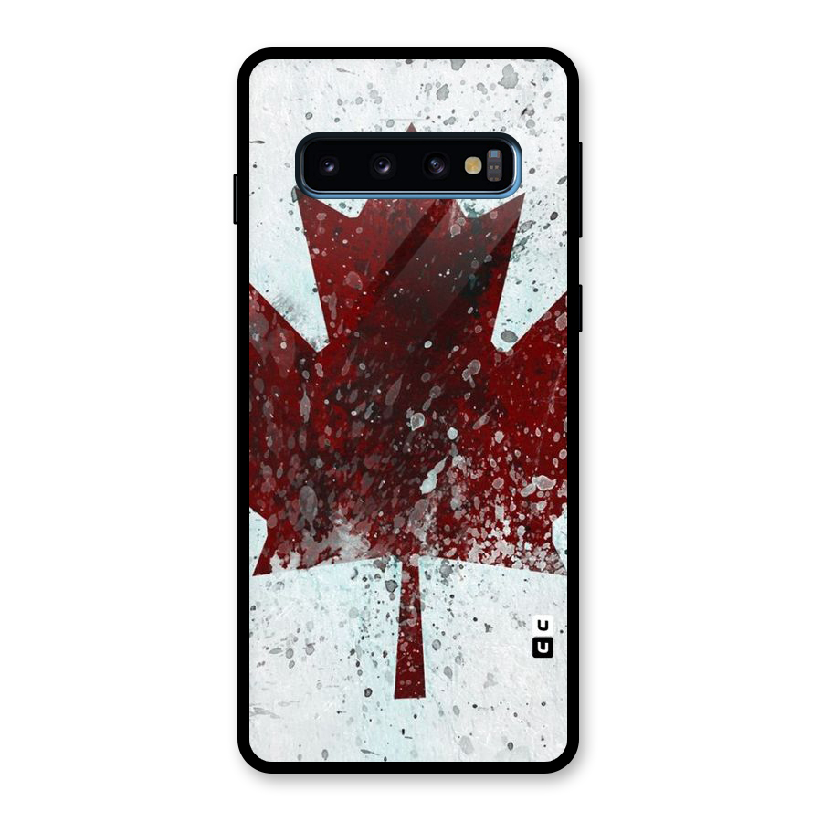 Red Maple Snow Glass Back Case for Galaxy S10