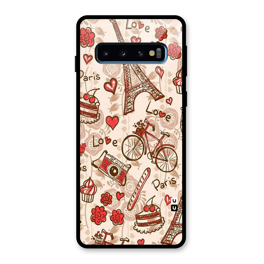 Red Peach City Glass Back Case for Galaxy S10