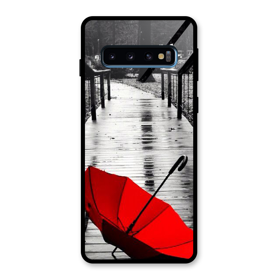 Red Umbrella Glass Back Case for Galaxy S10