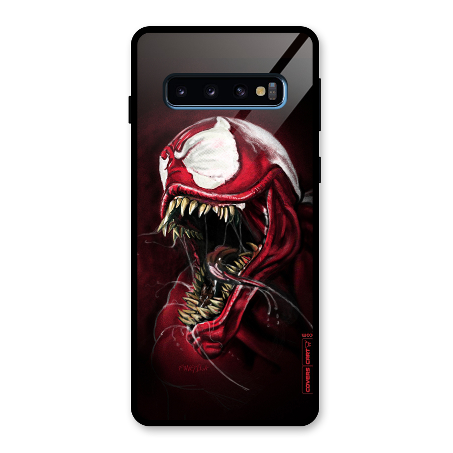 Red Venom Artwork Glass Back Case for Galaxy S10