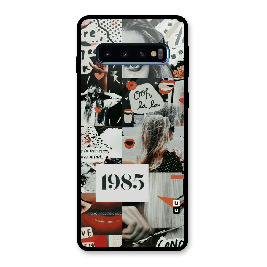 Retro Pattern Glass Back Case for Galaxy S10