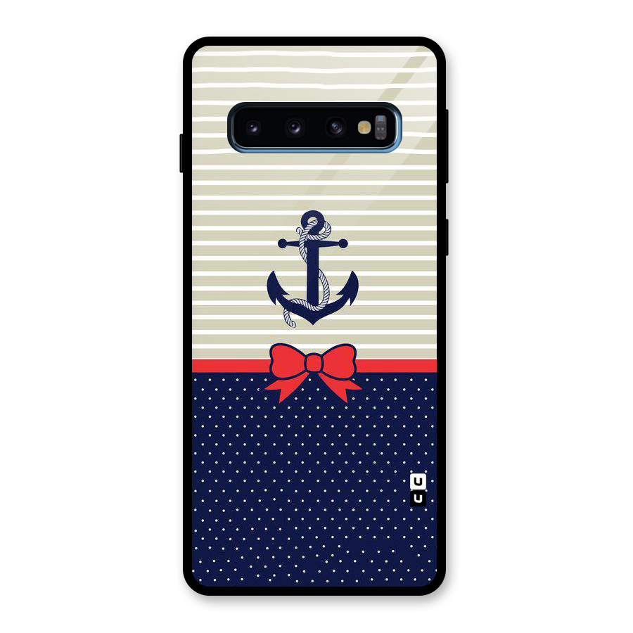 Ribbon Anchor Glass Back Case for Galaxy S10