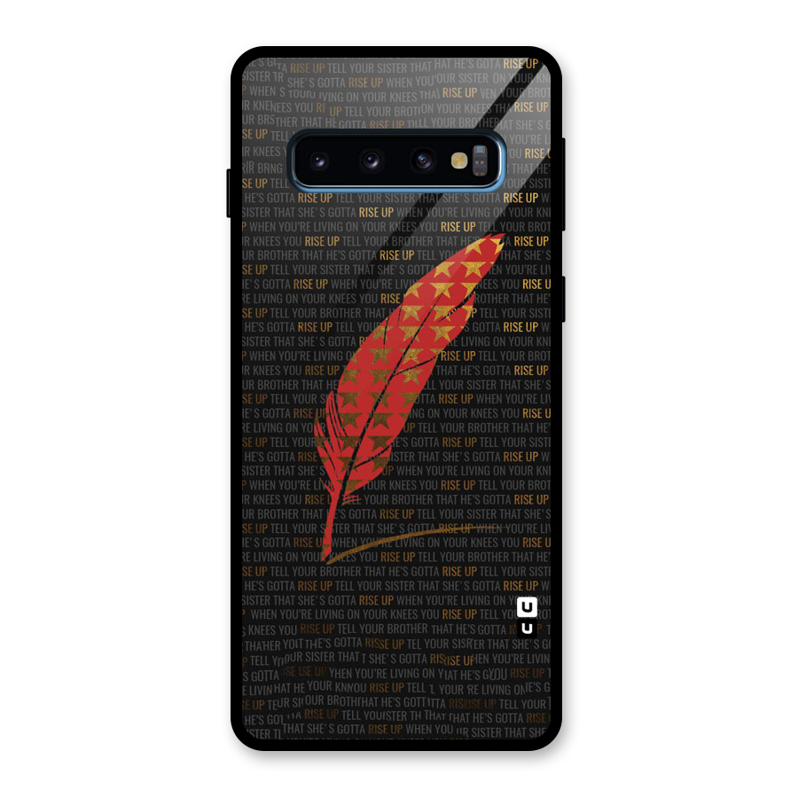 Rise Up Feather Glass Back Case for Galaxy S10