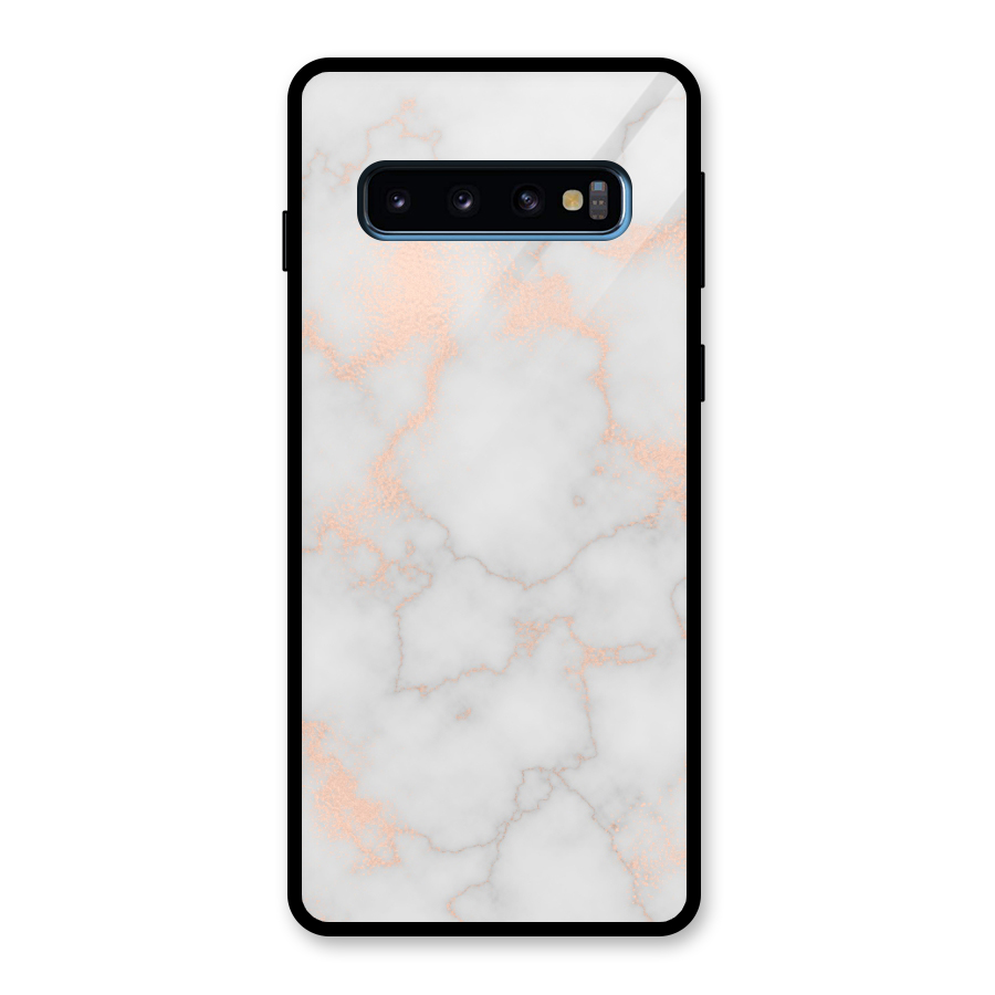 RoseGold Marble Glass Back Case for Galaxy S10