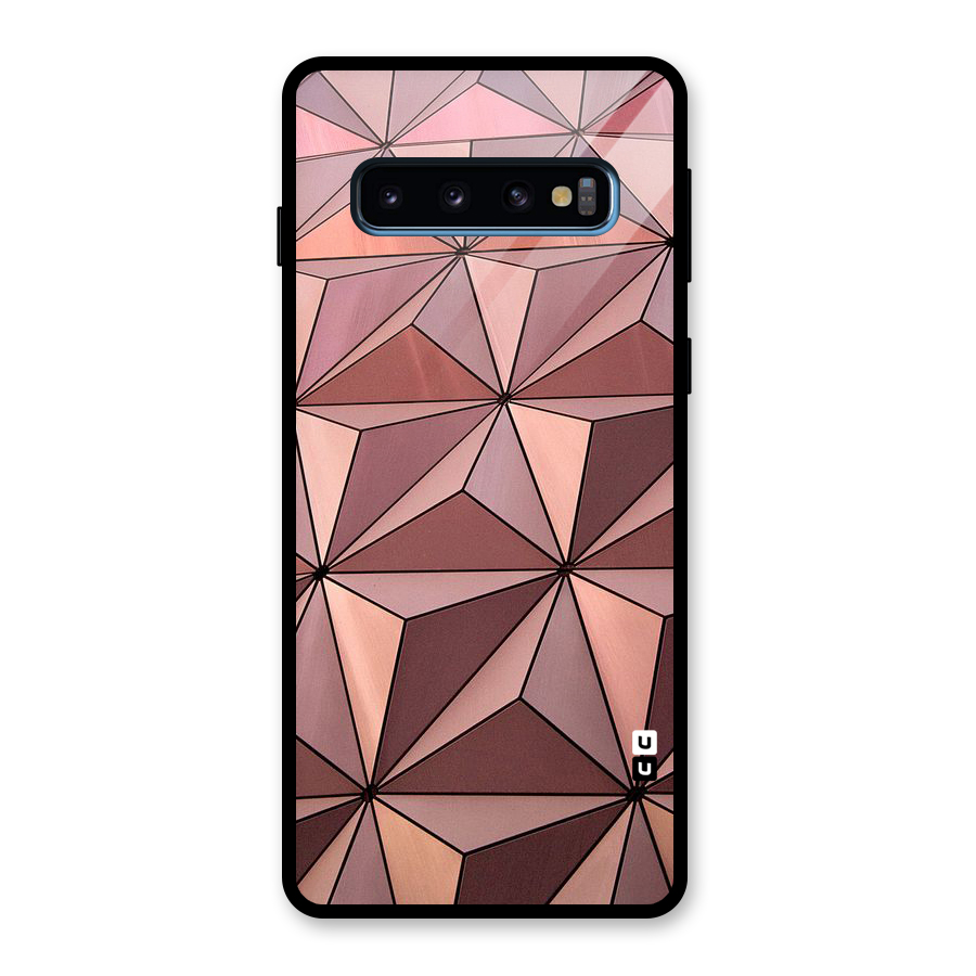 Rosegold Abstract Shapes Glass Back Case for Galaxy S10
