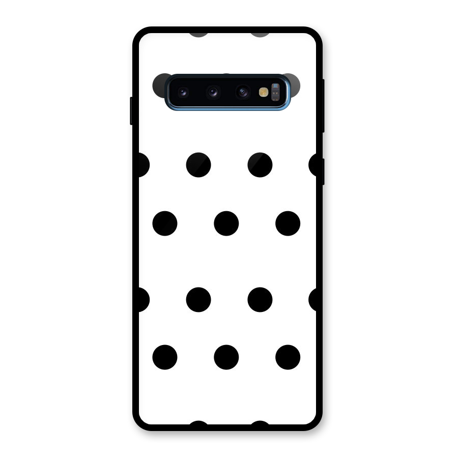 Royal Polka Dots Glass Back Case for Galaxy S10