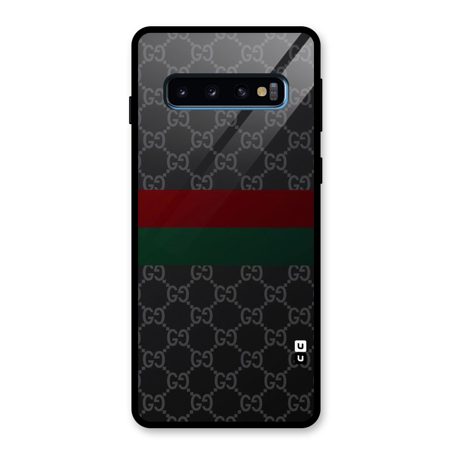 Royal Stripes Design Glass Back Case for Galaxy S10