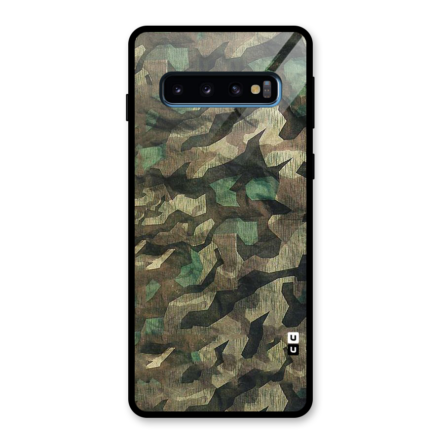 Rugged Army Glass Back Case for Galaxy S10