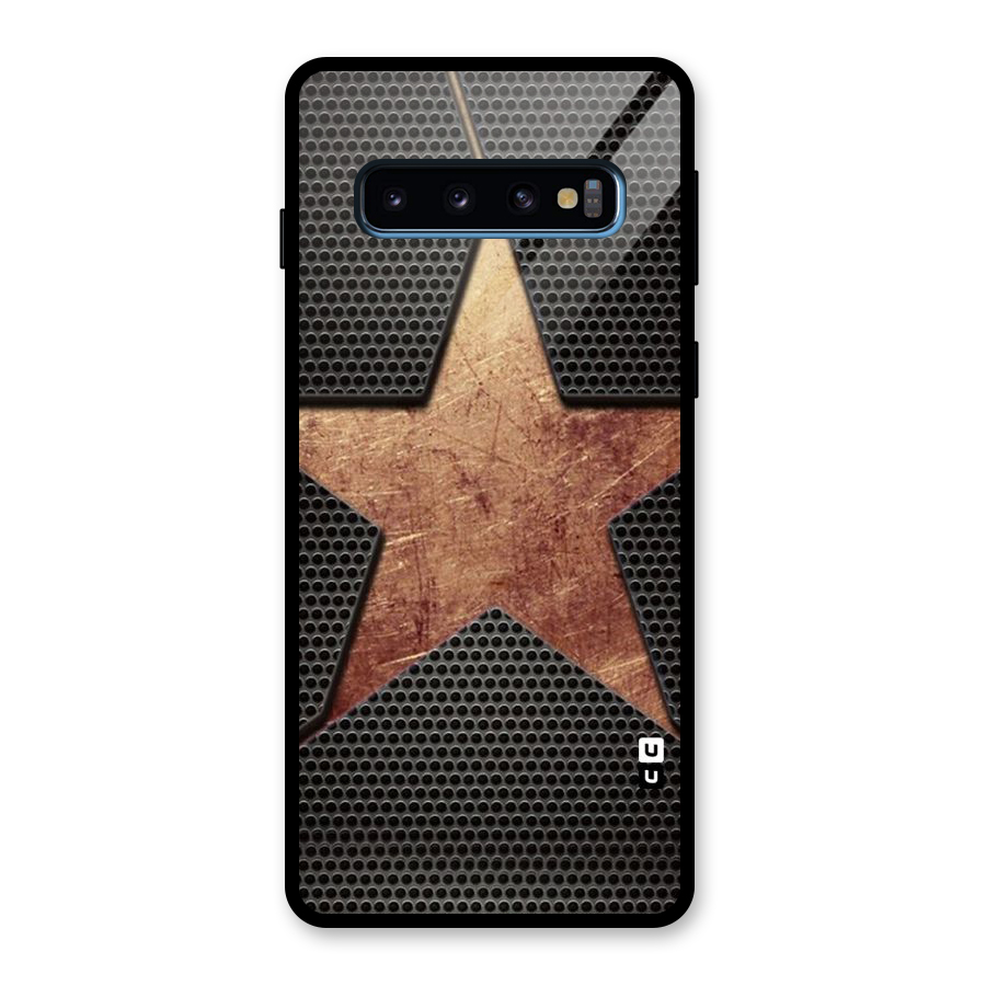 Rugged Gold Star Glass Back Case for Galaxy S10