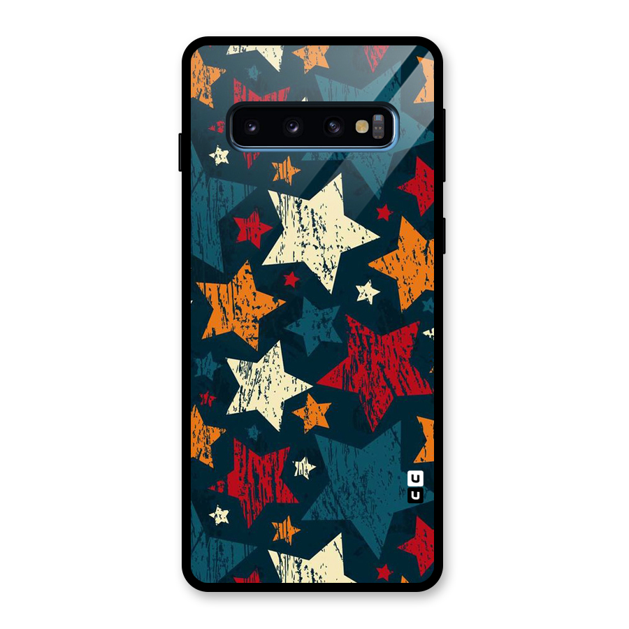 Rugged Star Design Glass Back Case for Galaxy S10