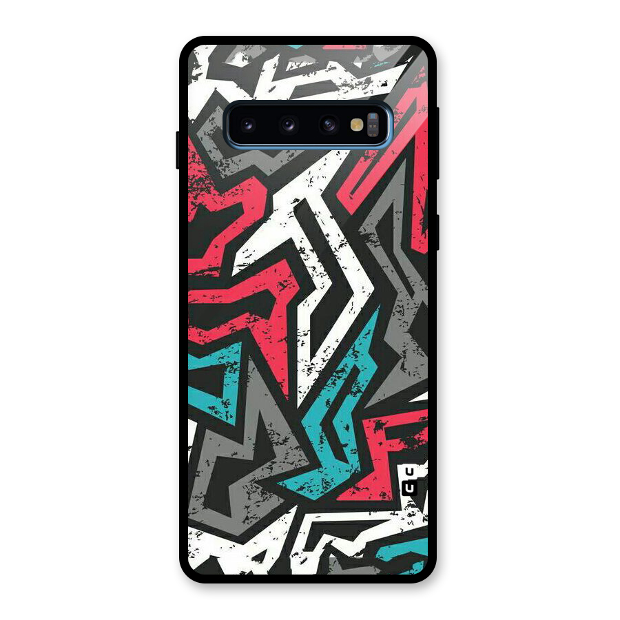 Rugged Strike Abstract Glass Back Case for Galaxy S10