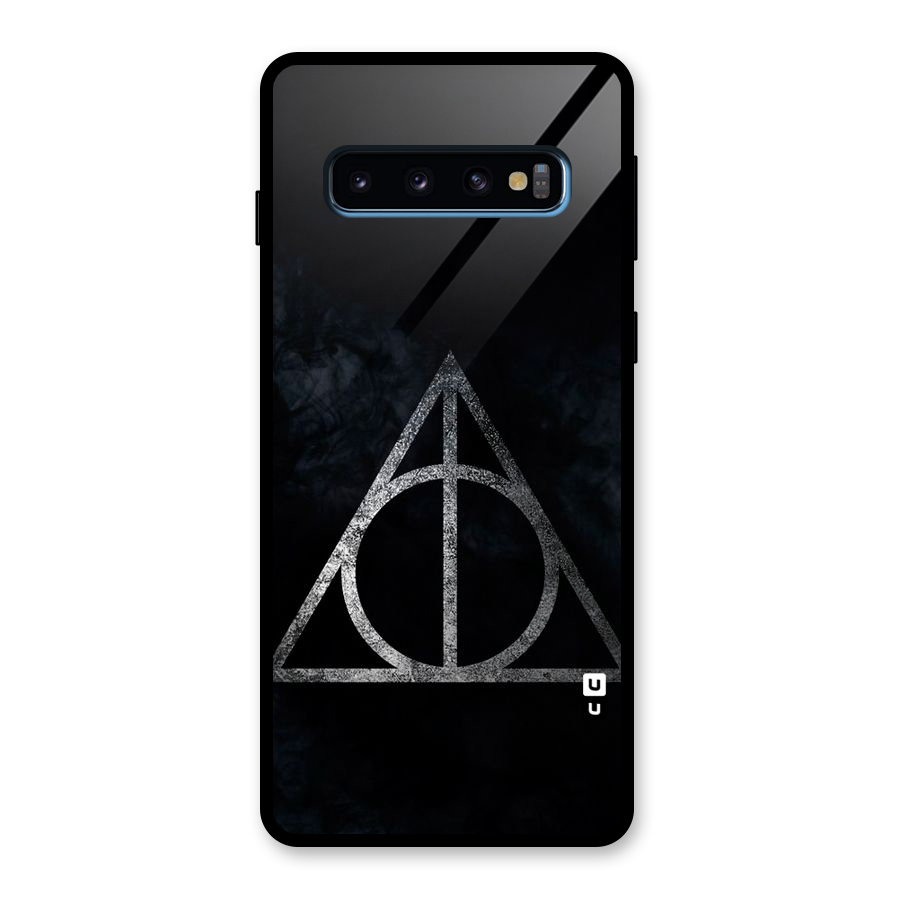 Rugged Triangle Design Glass Back Case for Galaxy S10