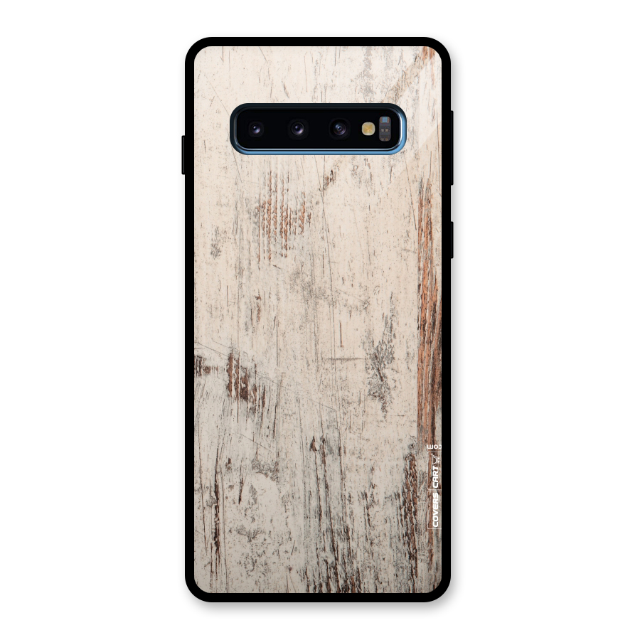 Rugged Wooden Texture Glass Back Case for Galaxy S10