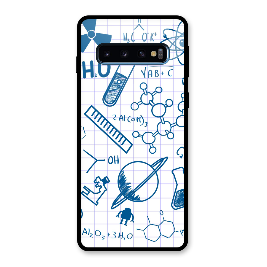 Science Notebook Glass Back Case for Galaxy S10