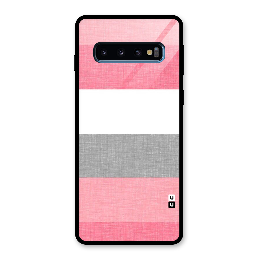 Shades Pink Stripes Glass Back Case for Galaxy S10