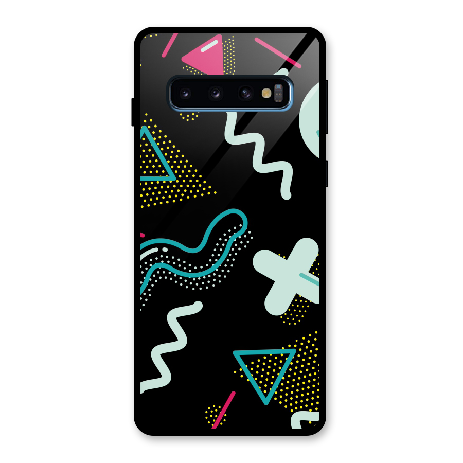 Shapes Pattern Glass Back Case for Galaxy S10